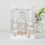 Elegante aquarel vrolijk alles Kerstmis Feestdagenkaart (Staand voorkant)