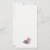 Elegante Aquarel Wijnstok Trouwmenu Kaart (Achterkant)