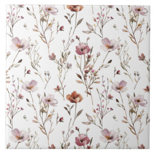 Elegante aquarel wilde bloem tegeltje