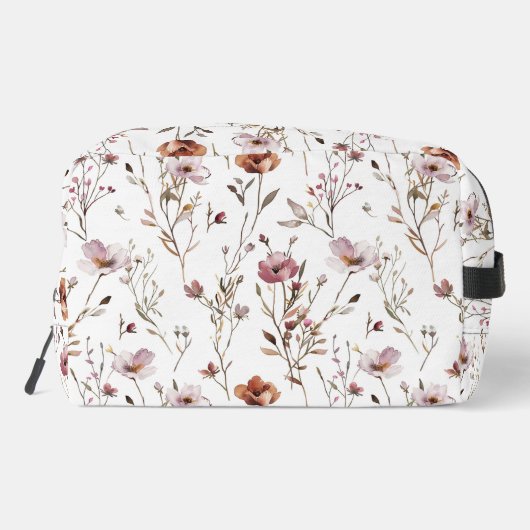 Elegante aquarel wilde bloem toilettasje (Achterkant)