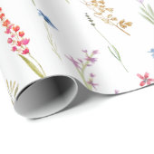 Elegante Aquarel Wilde Bloementuin Inpakpapier (Rol Hoek)