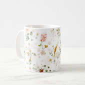 Elegante Aquarel Wilde Bloementuin  Koffiemok (Voorkant links)