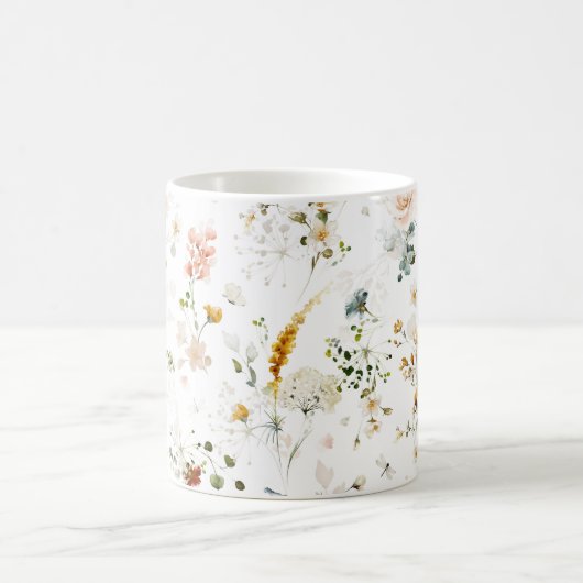 Elegante Aquarel Wilde Bloementuin  Koffiemok (Center)