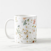 Elegante Aquarel Wilde Bloementuin  Koffiemok (Links)
