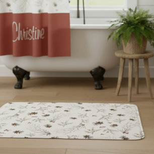Elegante aquarel woodland winterbespatroon badmat