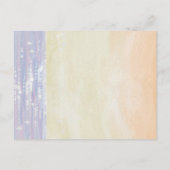 Elegante Aquarel Zonsondergang & Bloemrijke Kust B Aankondigingskaart (Achterkant)