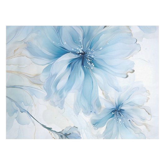 Elegante Aquarelle Bloesem Waterverf Tafelkleed (Voorkant (Horizontaal))