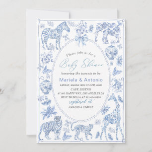 Elegante aquarelToile Safari Chinoiserie Baby S Kaart