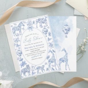Elegante aquarelToile Safari Chinoiserie Baby S Kaart