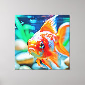 Elegante aquarium huisdier vis canvas afdruk (Voorkant)