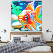 Elegante aquarium huisdier vis canvas afdruk (Insitu (Slaapkamer))