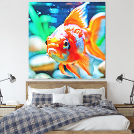 Elegante aquarium huisdier vis canvas afdruk
