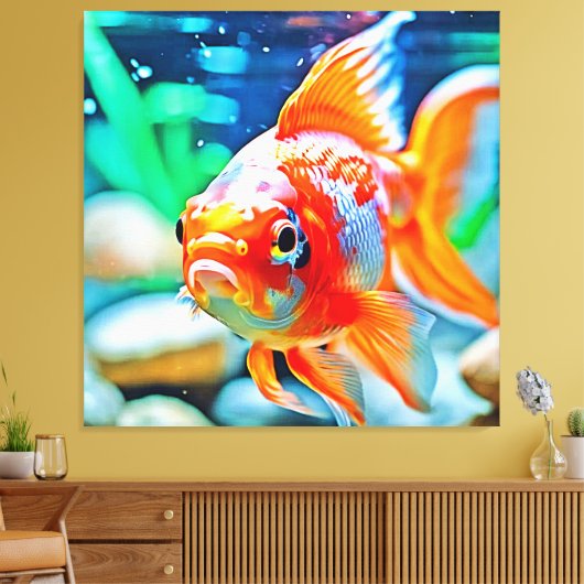 Elegante aquarium huisdier vis canvas afdruk (Insitu (Woonkamer))
