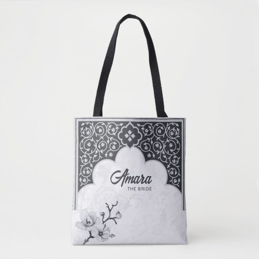 Elegante Arabesque Bloem Tas | Noir Arch (Voorkant)