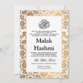 Elegante Arabisc Witte Baby Islamitische Aqiqa Inv Kaart (Voorkant)