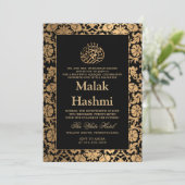 Elegante Arabisc Zwarte Baby Islamitische Aqiqa aq Kaart (Staand voorkant)