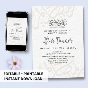 Elegante Arabische kalligrafie Ramadan Iftar-diner Kaart