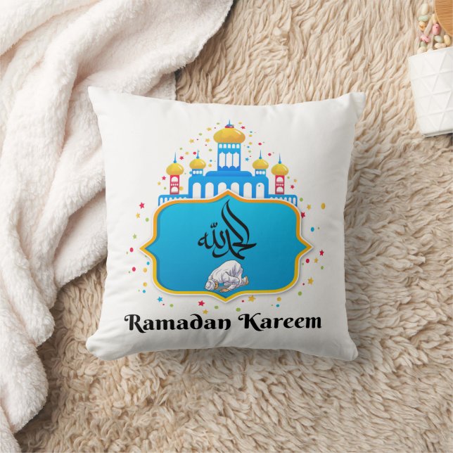 Elegante Arabische kalligrafie Ramadan-wensen Kussen (Deken)