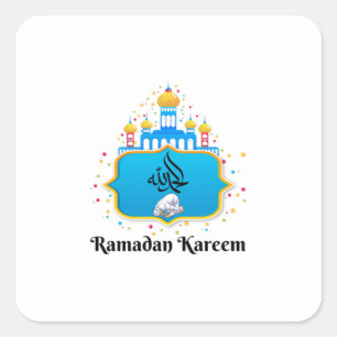 Elegante Arabische kalligrafie Ramadan-wensen Vierkante Sticker