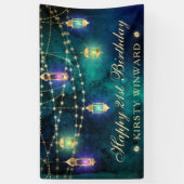 Elegante Arabische Lantaarn Verjaardagsbanner Spandoek (Verticaal)
