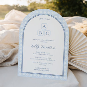 Elegante Arch ABC blokkeert Baby Boy Shower Kaart