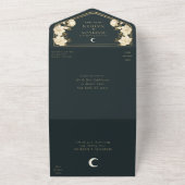 Elegante Arch Art Nouveau QR Code Wedding All In One Uitnodiging (Buitenkant)