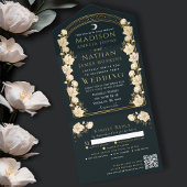 Elegante Arch Art Nouveau QR Code Wedding All In One Uitnodiging