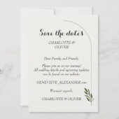 Elegante Arch Botanische Groene Save The Date Kaar (Voorkant)