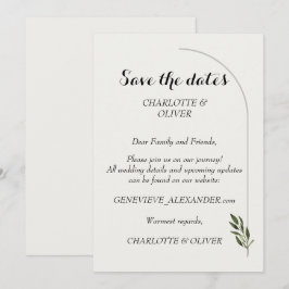 Elegante Arch Botanische Groene Save The Date Kaar