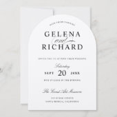 Elegante Arch Luxe Papier Trouwen Kaart (Voorkant)