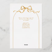 Elegante Arch Photo Chic Script Vrolijk Kerstfeest Folie Feestdagenkaart (Achterkant)