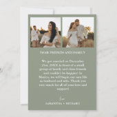 Elegante Arch Sage Green Elopement aankondiging (Achterkant)