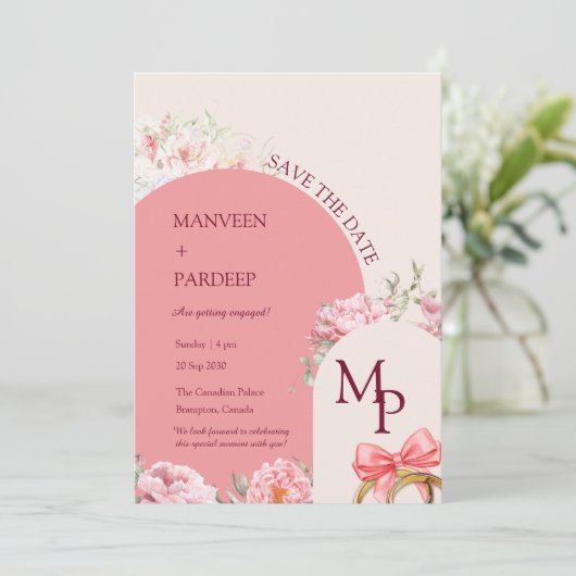 Elegante Arch Save the Date uitnodiging template (Staand voorkant)