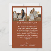 Elegante Arch Terracotta elopement aankondiging (Achterkant)