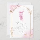 Elegante Arch Waterverf Ballerina Baby shower Bedankkaart (Voorkant)