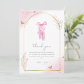 Elegante Arch Waterverf Ballerina Baby shower Bedankkaart (Staand voorkant)