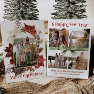 Elegante Archiefamiliefoto Kerstkaart
