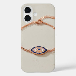 Elegante armband met boze oog en edelstenen iPhone 16 hoesje