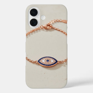 Elegante armband met boze oog en edelstenen iPhone 16 hoesje