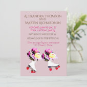 Elegante Art bruiloft uitnodiging (Staand voorkant)