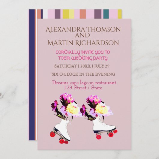 Elegante Art bruiloft uitnodiging (Voorkant / Achterkant)