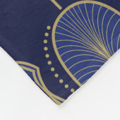 Elegante art deco blauw en goud fleece deken (Hoek)