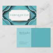 Elegante Art Deco Blauwgroen en Goud Visitekaartje (Voorkant / Achterkant)