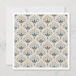 Elegante Art Deco Bloemenvifte Art Kaart