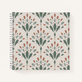 Elegante Art Deco Bloemenvormen Waaiers Notitieboek