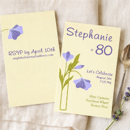 Elegante Art Deco bloemige lavendel 80ste verjaard Kaart