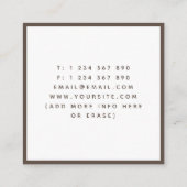 Elegante Art Deco Boho Waterverf Plant Landscaping Vierkante Visitekaartje (Achterkant)