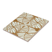 Elegante Art Deco Brown & Mint Gouache Scallops Tegeltje (Zijkant)