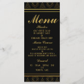 Elegante art deco bruiloft menu SJABLOON (Achterkant)