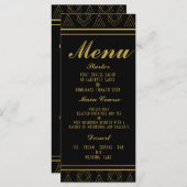 Elegante art deco bruiloft menu SJABLOON (Voorkant / Achterkant)
